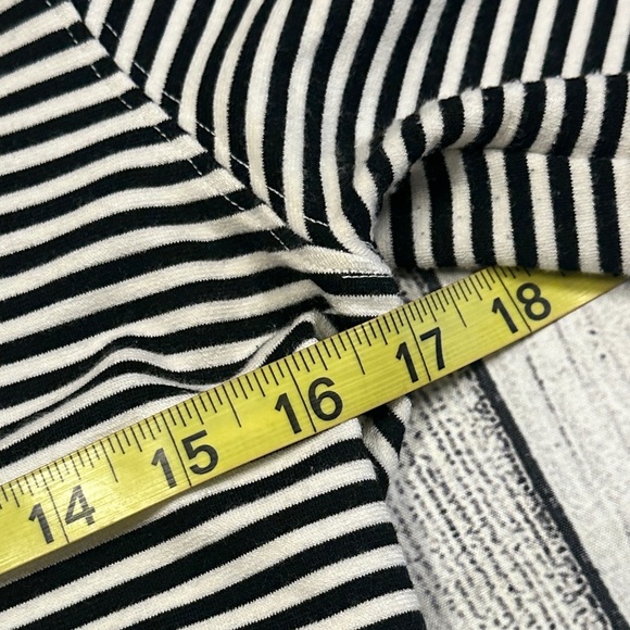 Current/Elliott Sz 2 Leighton Stripe Half Zip Tee - Picture 7 of 9